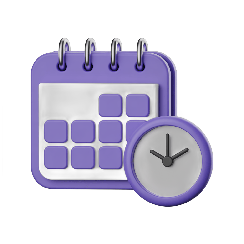 3d calendar and clock graphic element for scheduling and time management designs PNG - transparent background
