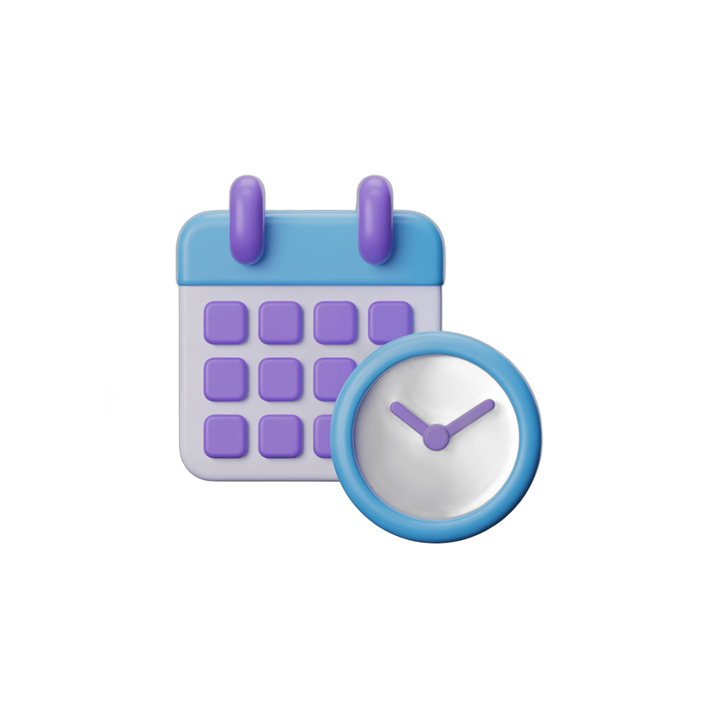 3d calendar and clock graphic element for scheduling and time management designs PNG - transparent background