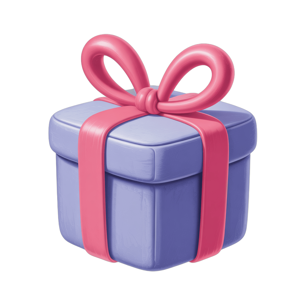 3d cartoon gift box with pink ribbon and bow for birthday celebration presentation PNG - transparent background