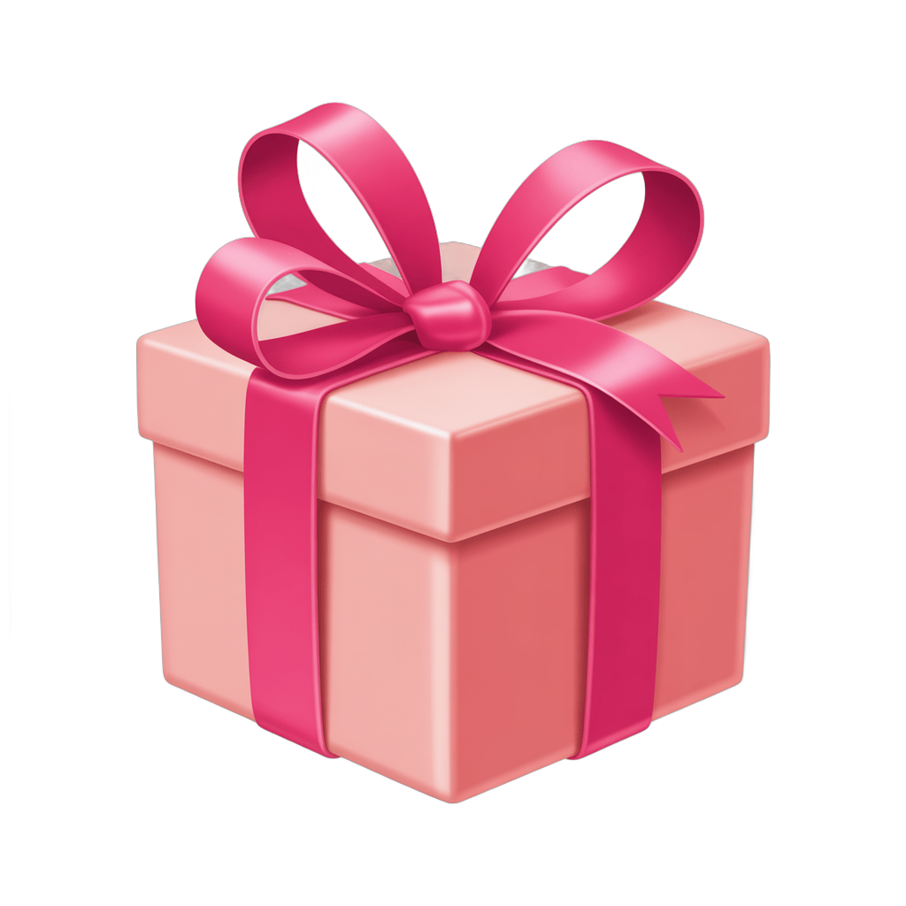 3d cartoon gift box with pink ribbon for birthday celebration presentation PNG - transparent background