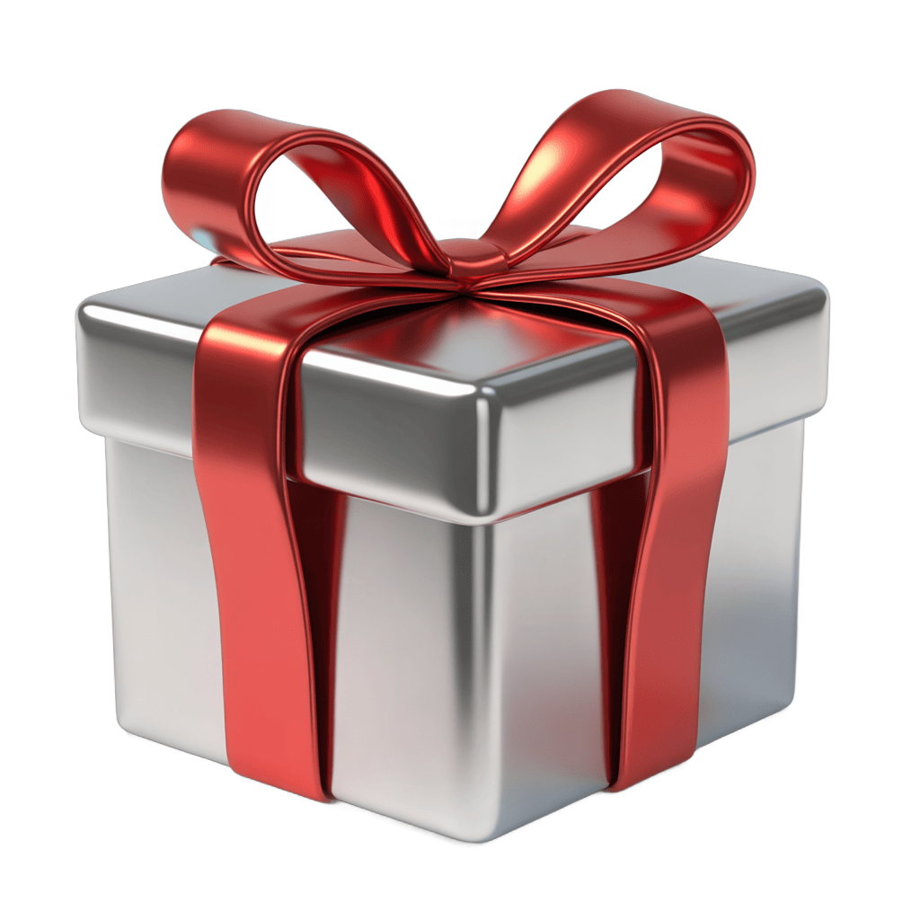 3d cartoon gift box with red ribbon for holiday and celebration presentations PNG - transparent background
