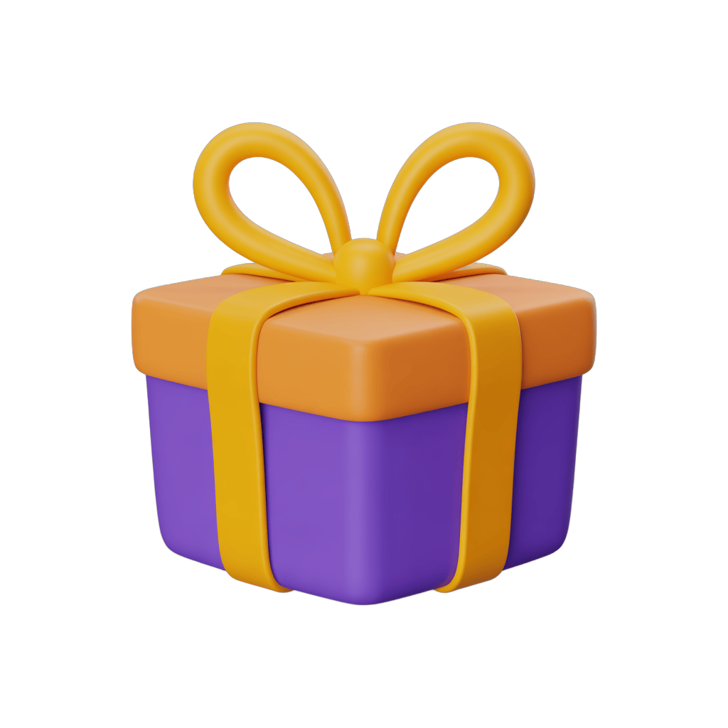 3d cartoon gift box with yellow ribbon for birthday celebration presentation PNG - transparent background