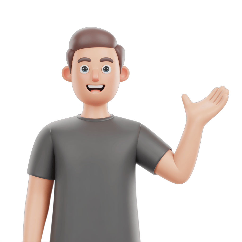 3d cartoon man waving hand isolated transparent background friendly greeting clipart PNG - transparent background