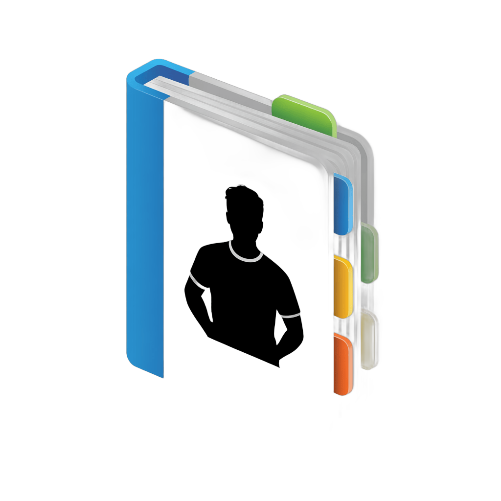 3d cartoon person silhouette inside open colorful folder icon isolated transparent background PNG - transparent background