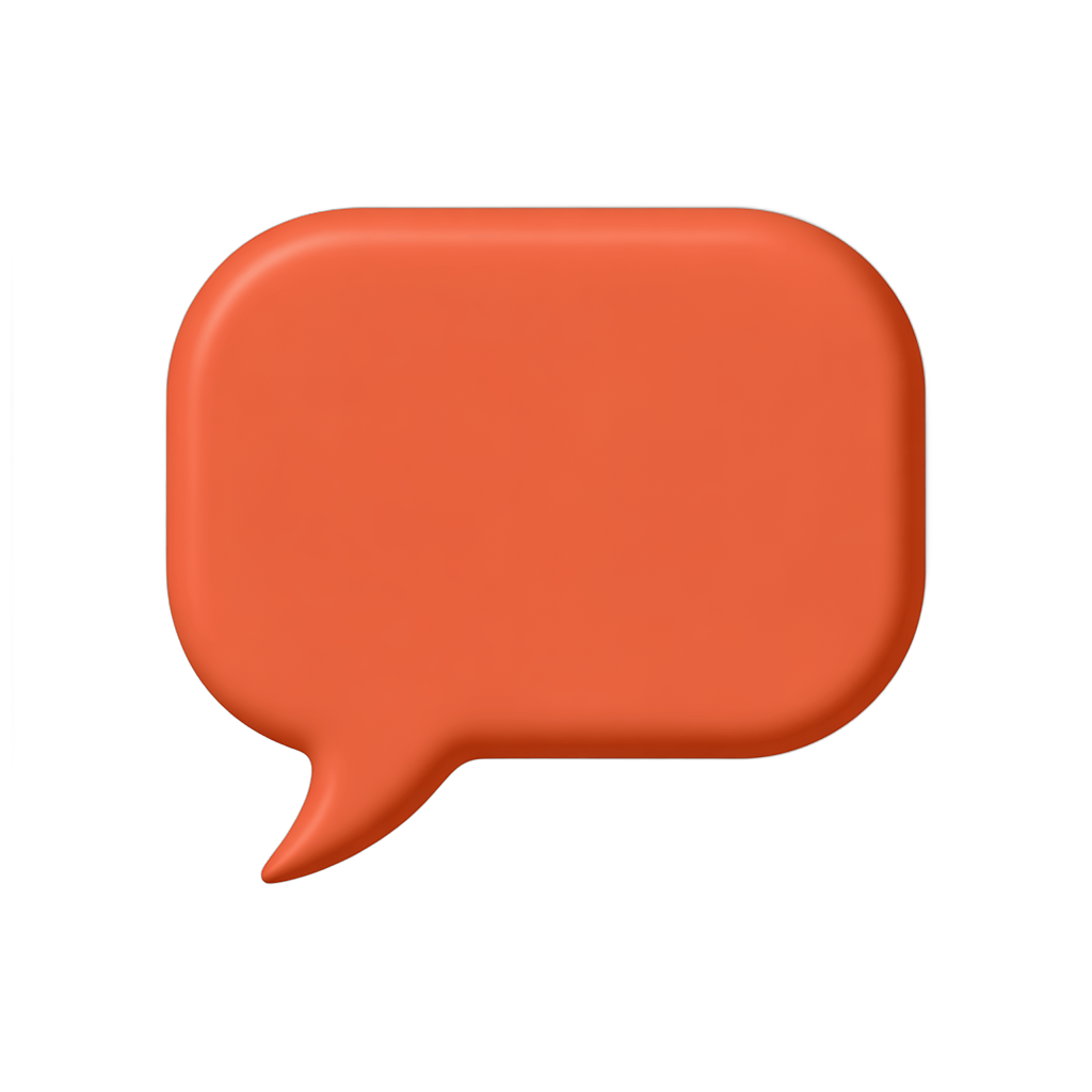 3d cartoon speech bubble graphic element for presentations and social media content PNG - transparent background