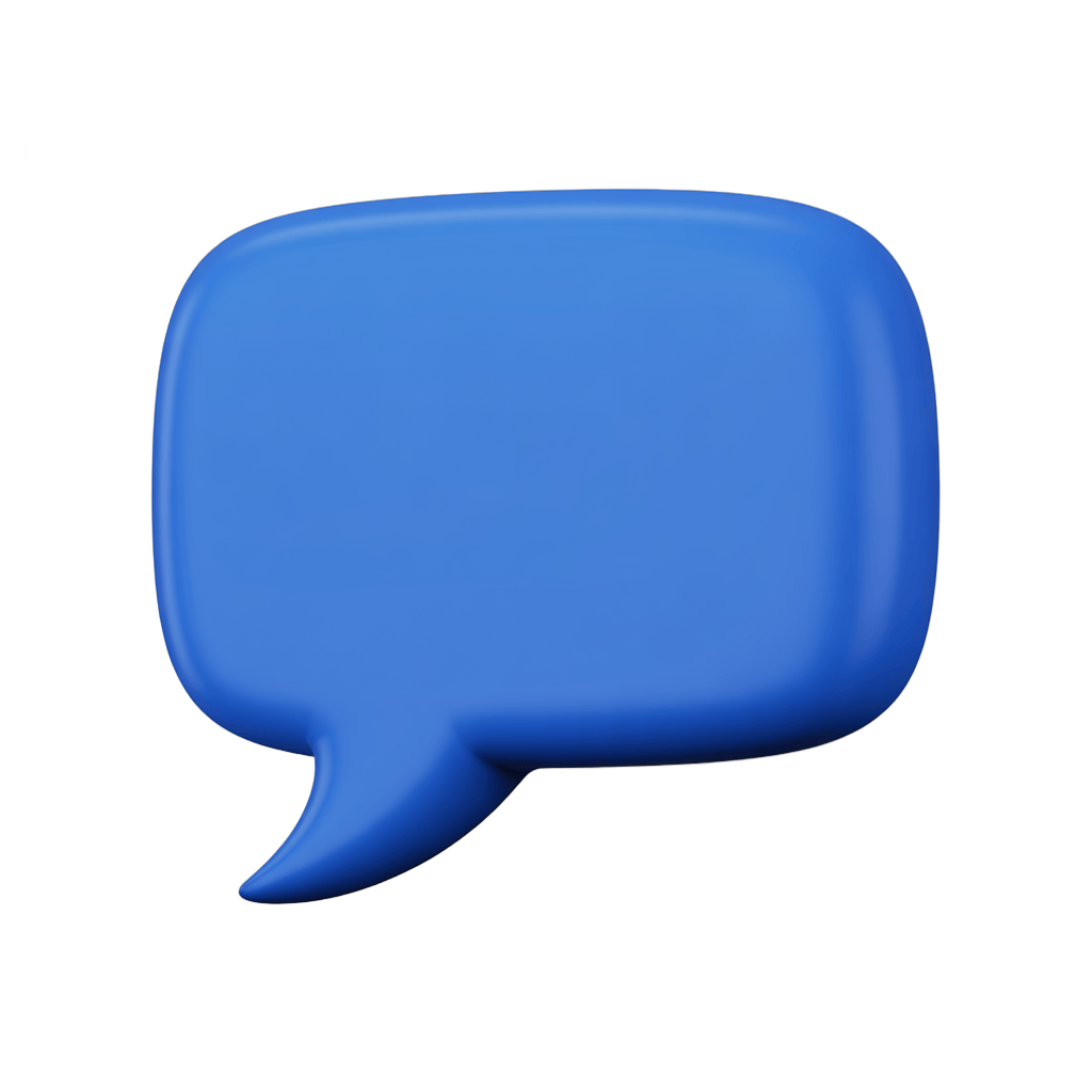3d cartoon speech bubble graphic element for presentations and social media content PNG - transparent background