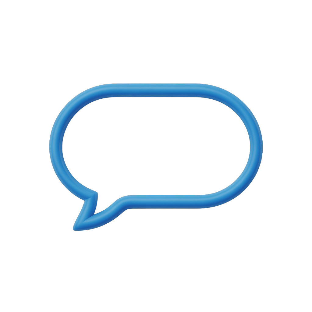3d cartoon speech bubble graphic element for presentations and social media designs PNG - transparent background
