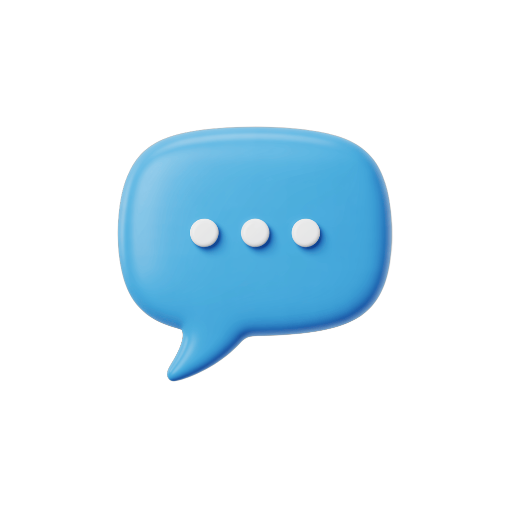 3d cartoon speech bubble graphic element for presentations and social media content PNG - transparent background
