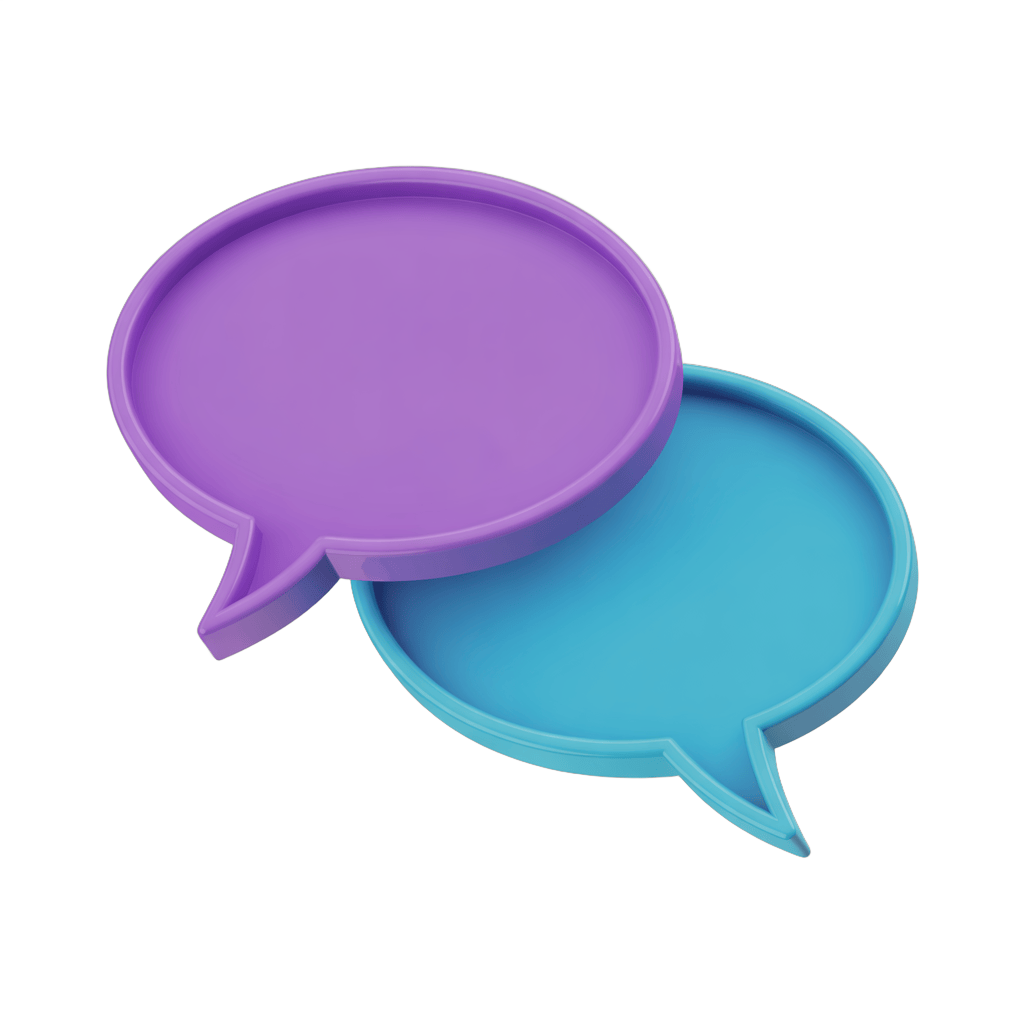 3d cartoon speech bubble icons set for conversation graphic design projects PNG - transparent background