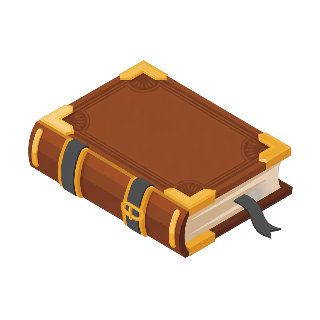 3d cartoon style isolated ancient book with ribbon marker for editorial illustrations and vintage designs PNG - transparent background