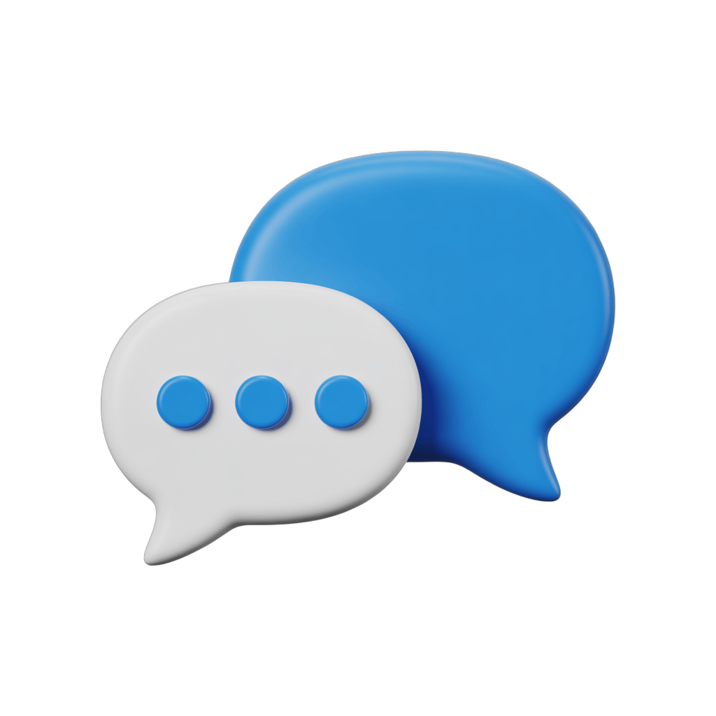 3d cartoon style speech bubble conversation graphic element for modern presentations and apps PNG - transparent background