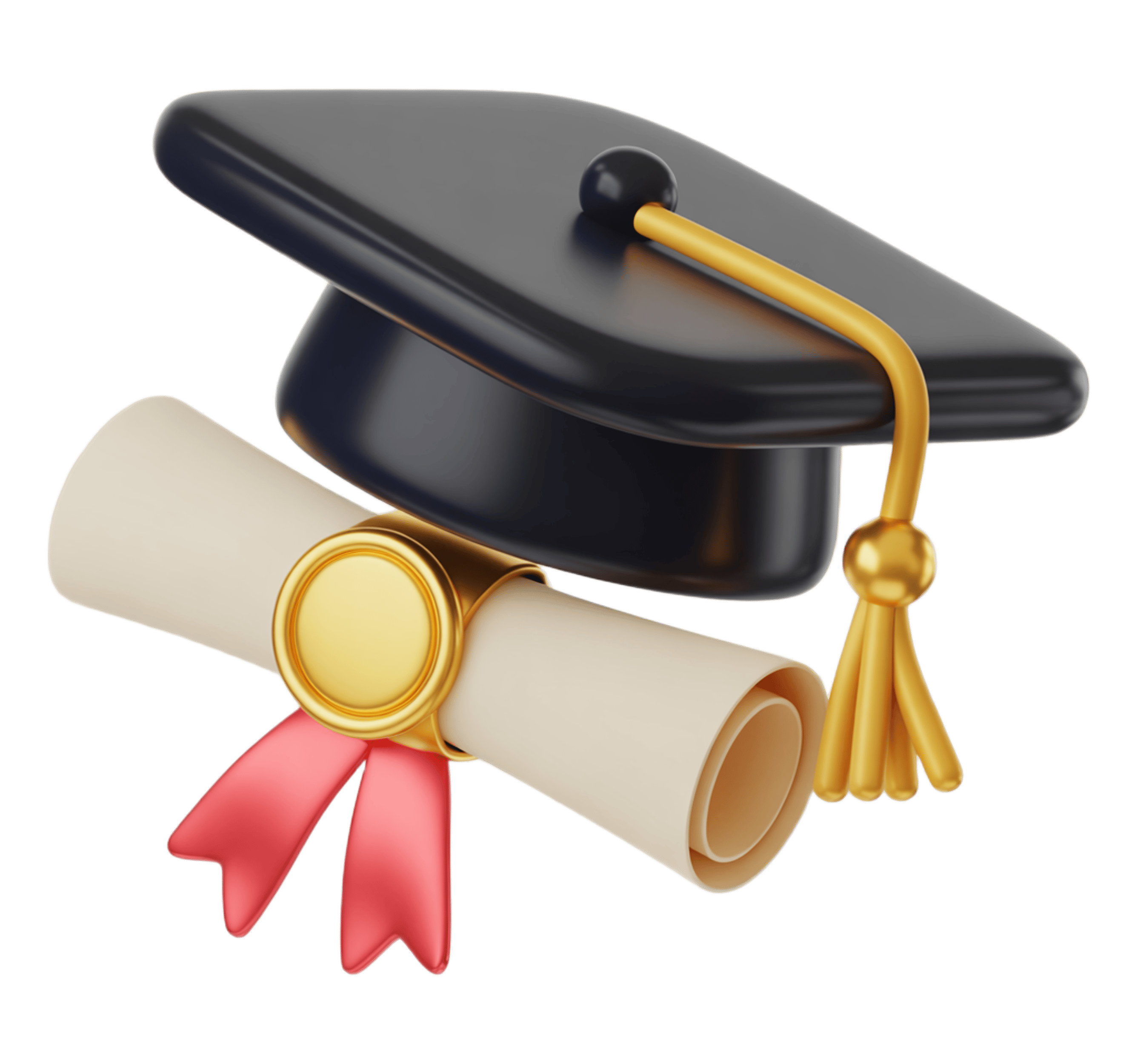 3d graduation cap and diploma illustration for academic achievement awards and educational events PNG - transparent background