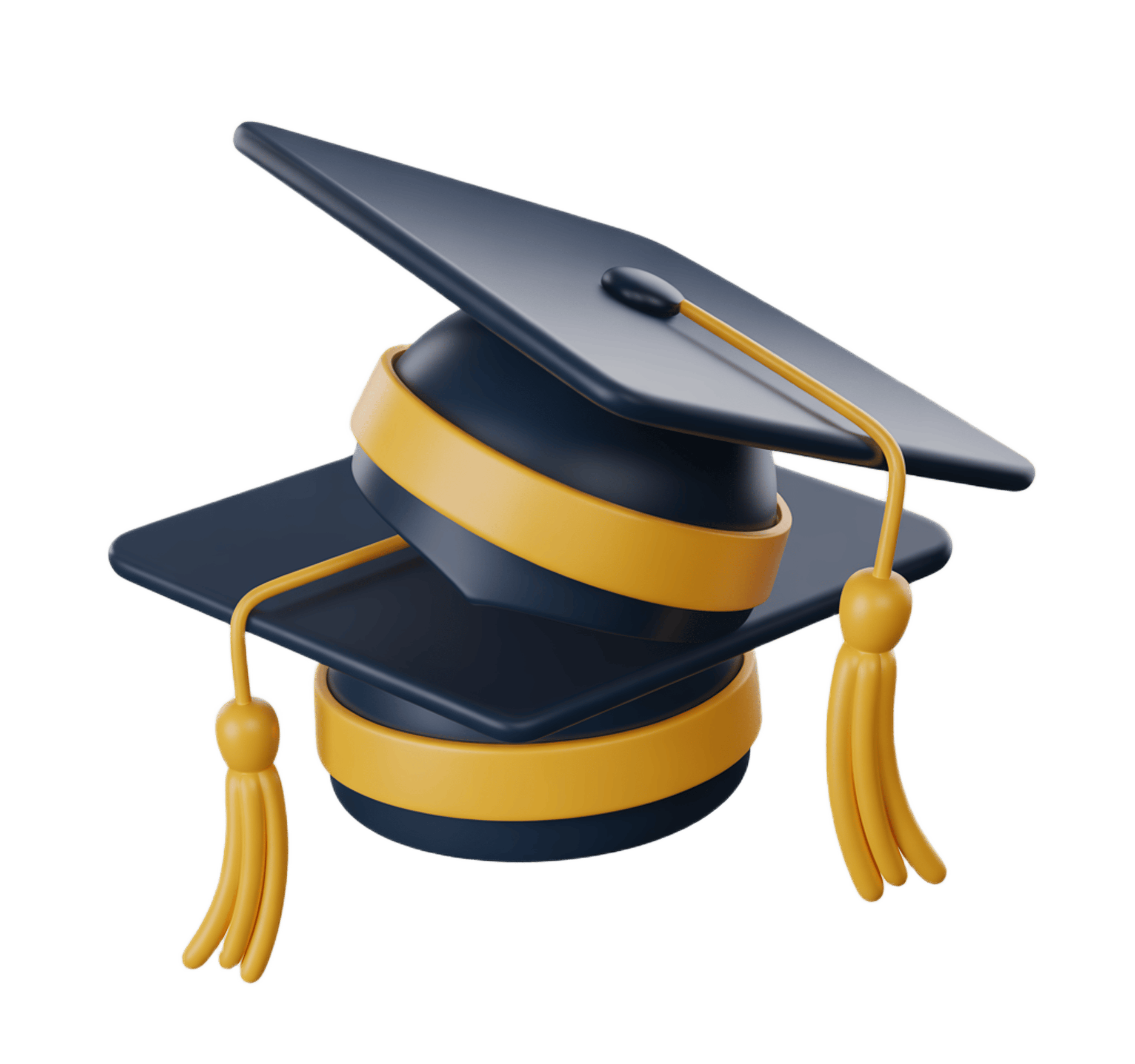 3d graduation cap icon with tassel for academic celebration and diploma ceremony designs PNG - transparent background