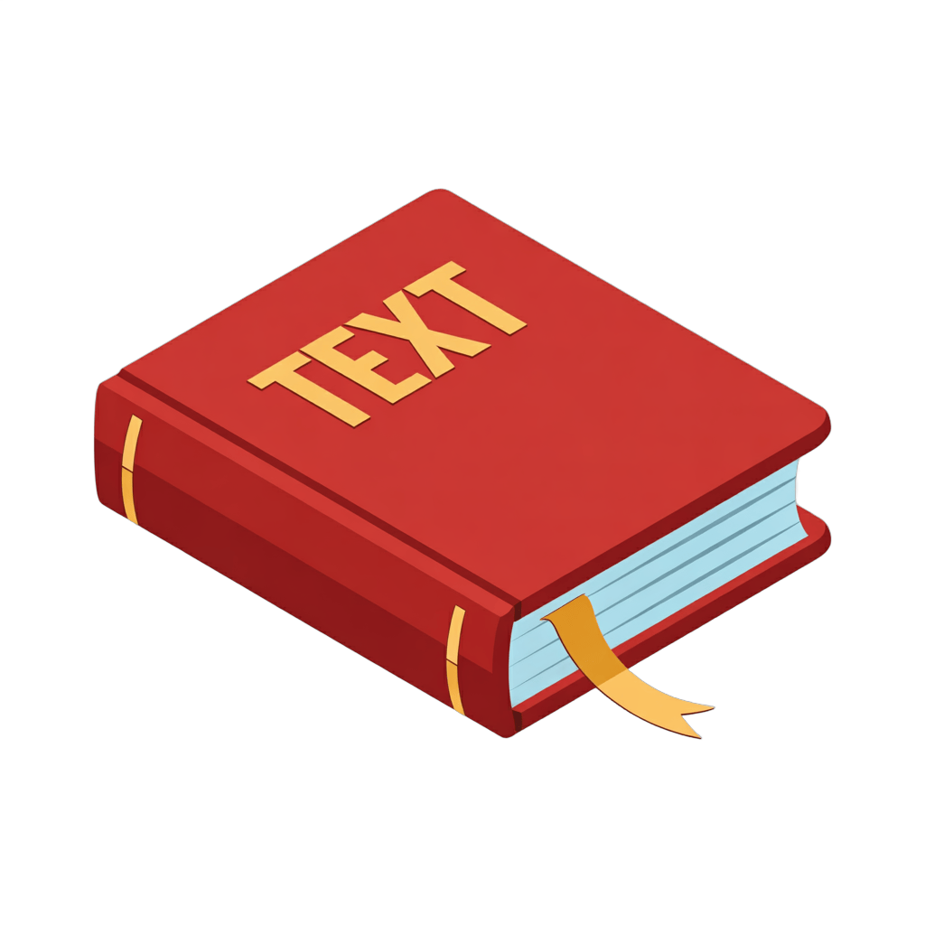 3d isometric illustration of a red book with text label for educational and presentation materials PNG - transparent background