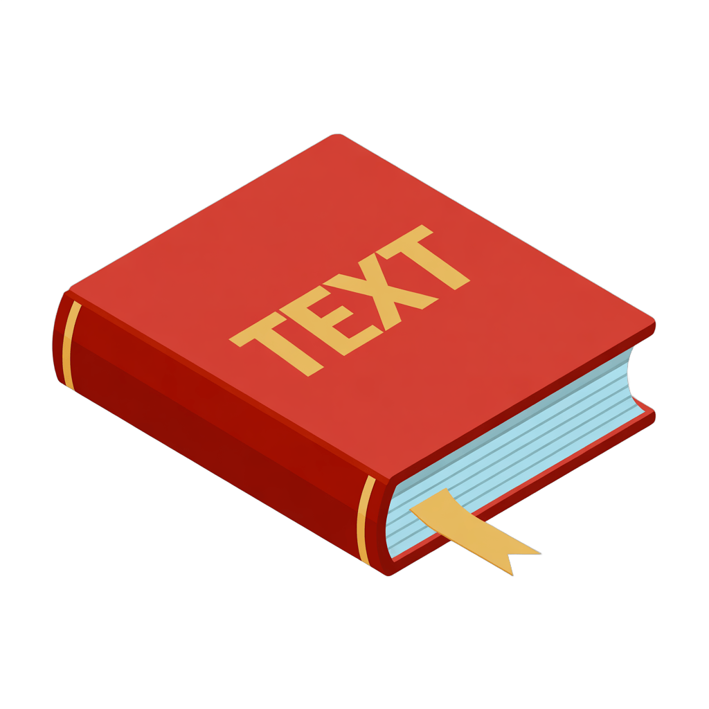 3d isometric illustration of a red book with text label for educational and presentation materials PNG - transparent background
