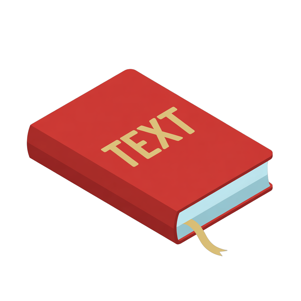 3d isometric illustration of a red book with text label for educational and presentation materials PNG - transparent background
