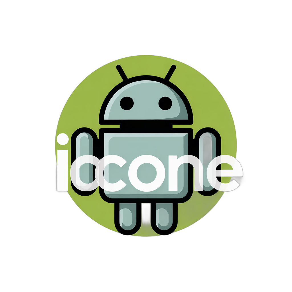 Android robot icon graphic element for mobile app development and technology branding PNG - transparent background