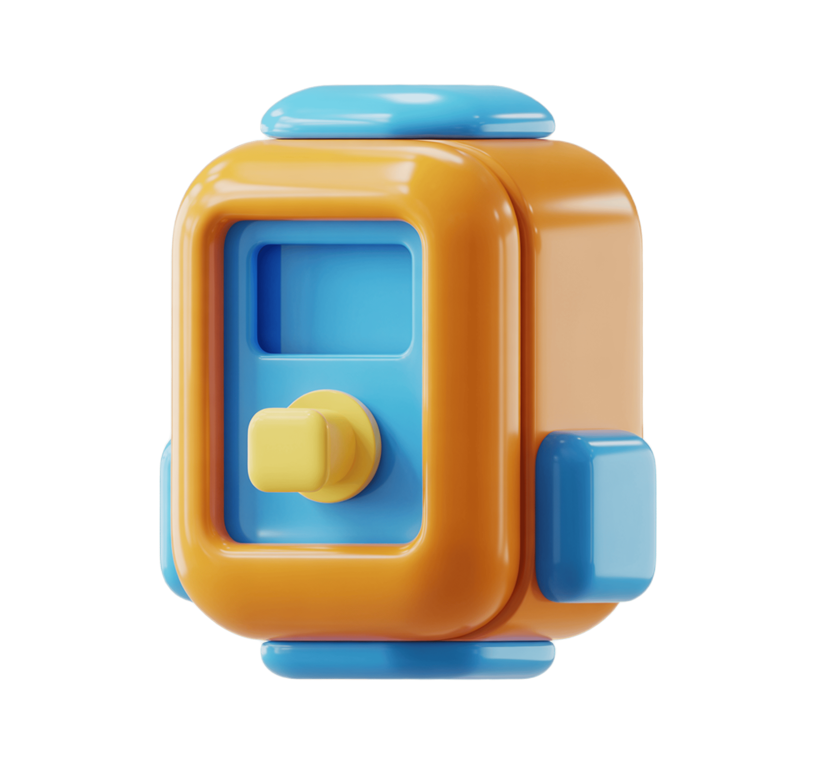 Bright 3d cartoon gas pump icon with transparent background for digital marketing and website design PNG - transparent background