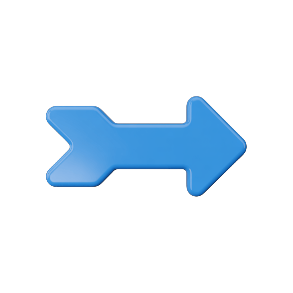 Bright blue directional arrow clipart for presentations web graphics and user interface design PNG - transparent background