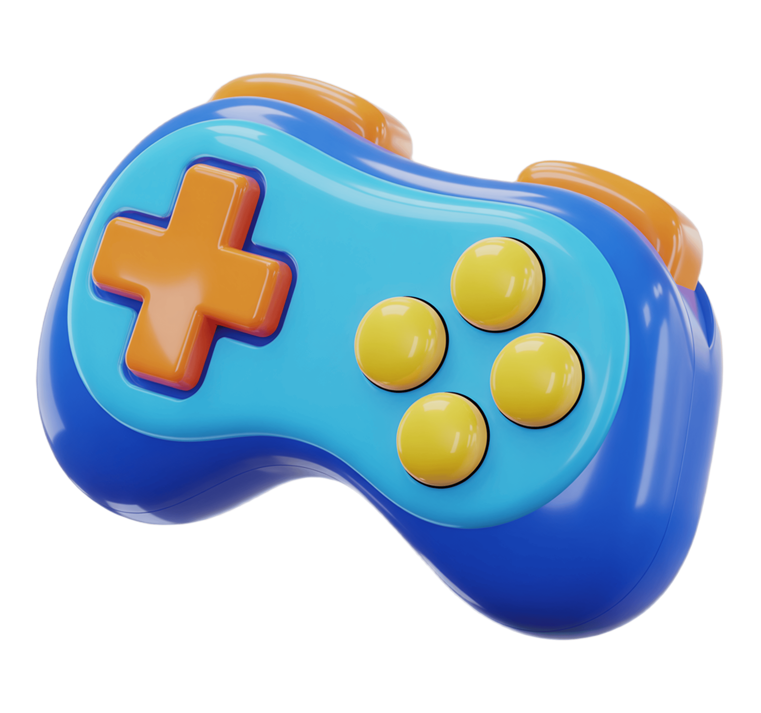 Bright isolated game controller clipart for presentations and digital designs PNG - transparent background