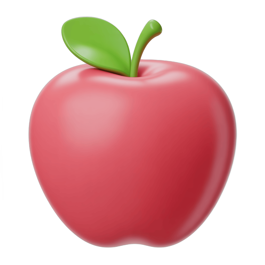 Bright red apple isolated graphic element for food packaging and healthy lifestyle designs PNG - transparent background