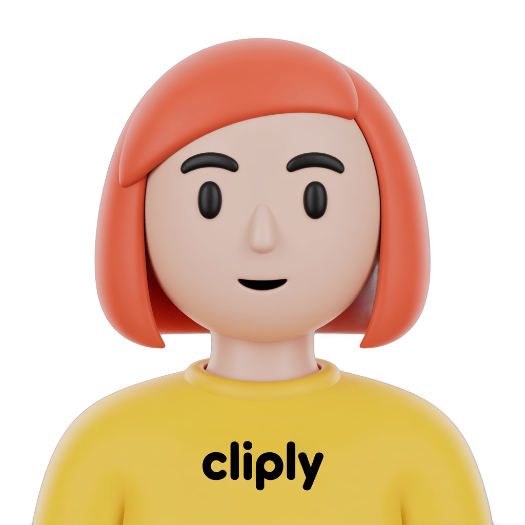 Bright smiling cartoon girl with short red hair wearing yellow t shirt clipart for digital projects PNG - transparent background