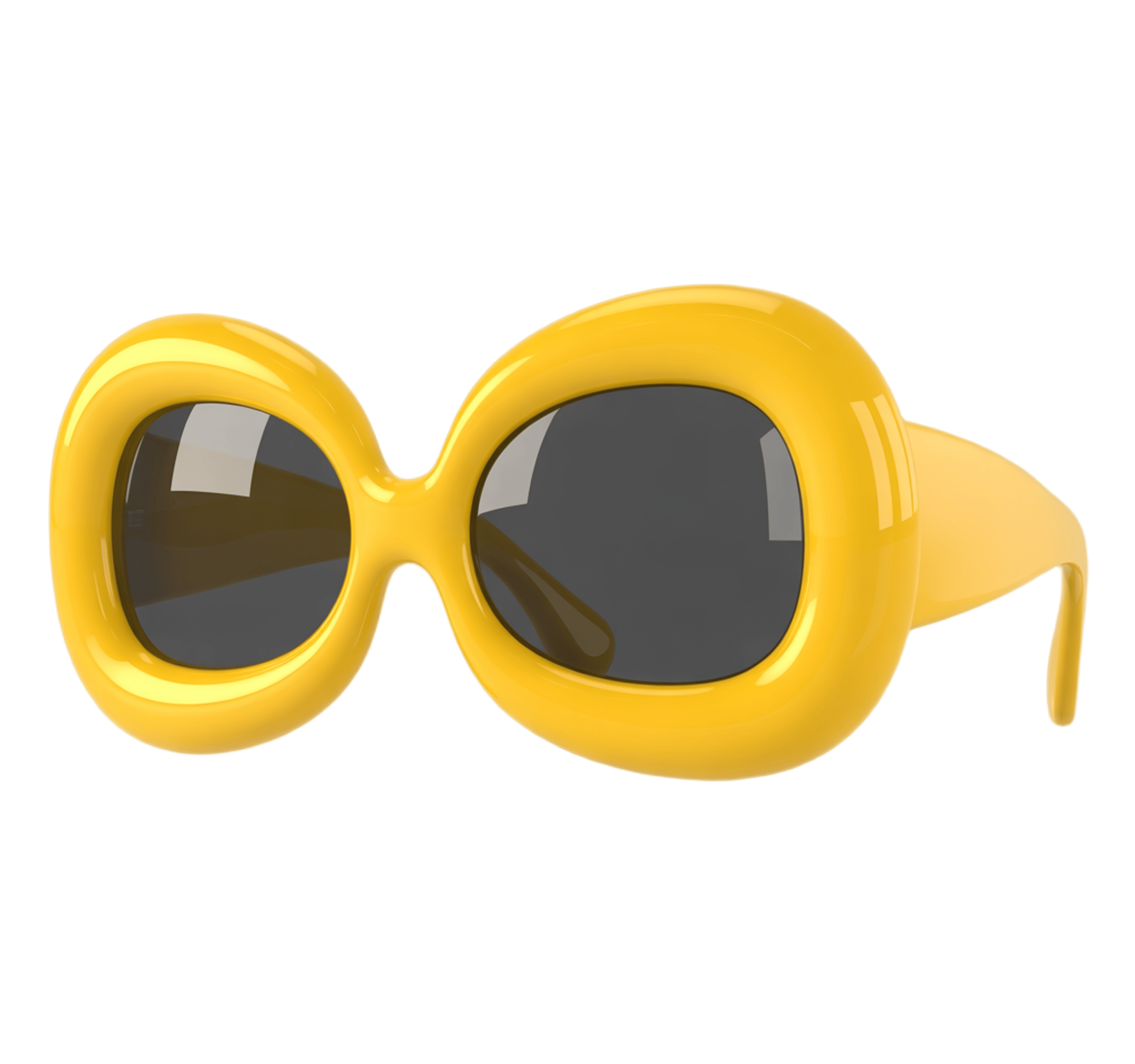 Bright yellow retro sunglasses clipart for fashion branding and summer marketing designs PNG - transparent background