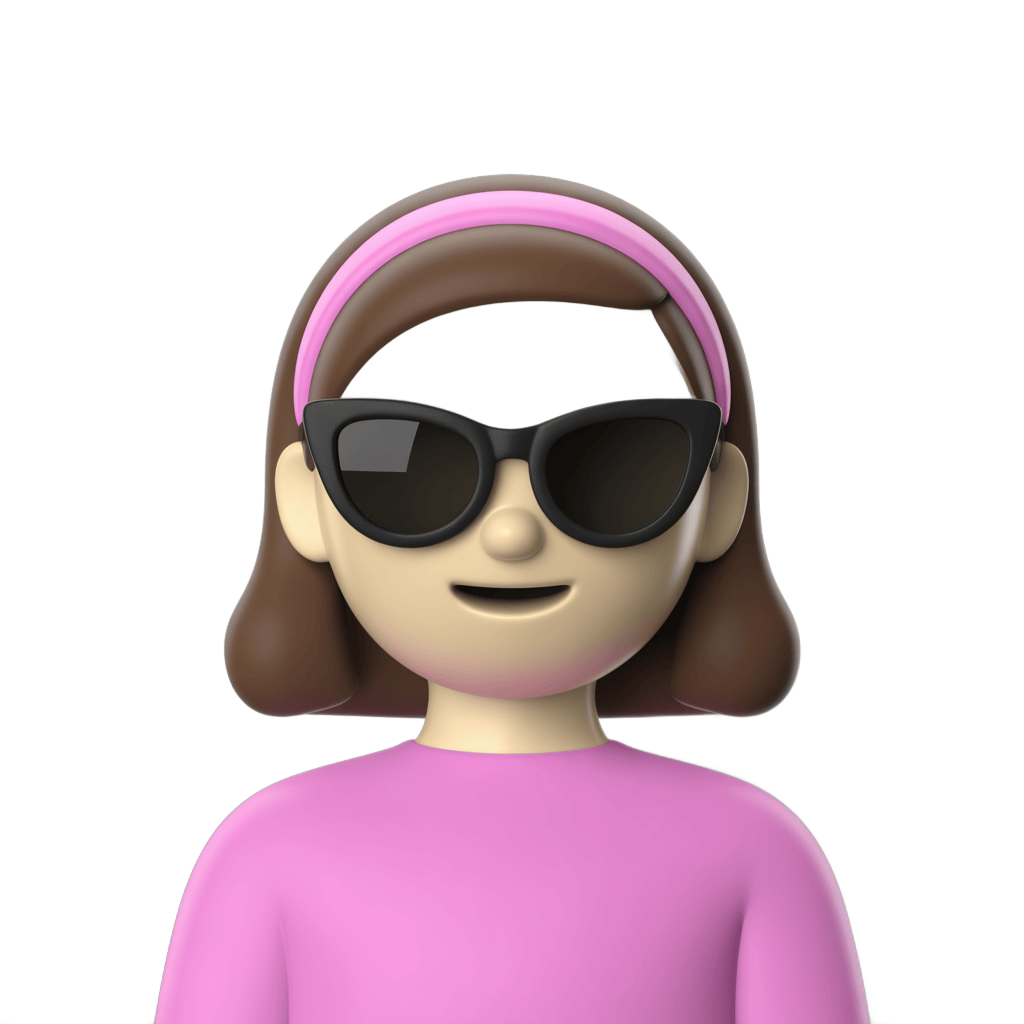 Cartoon girl wearing headphones and sunglasses for lifestyle branding and social media graphics PNG - transparent background