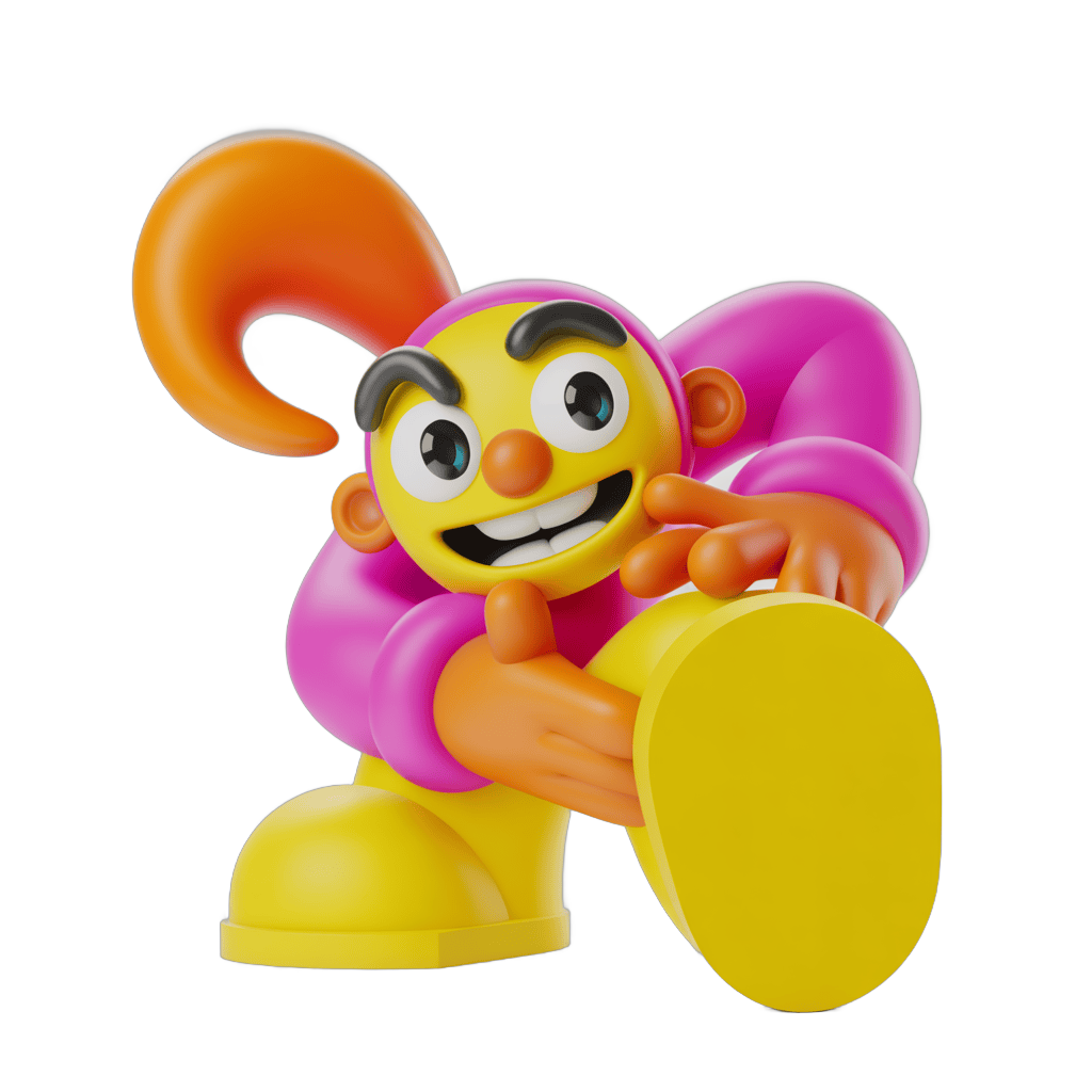 Cheerful cartoon monkey character holding yellow sign with transparent background PNG - transparent background