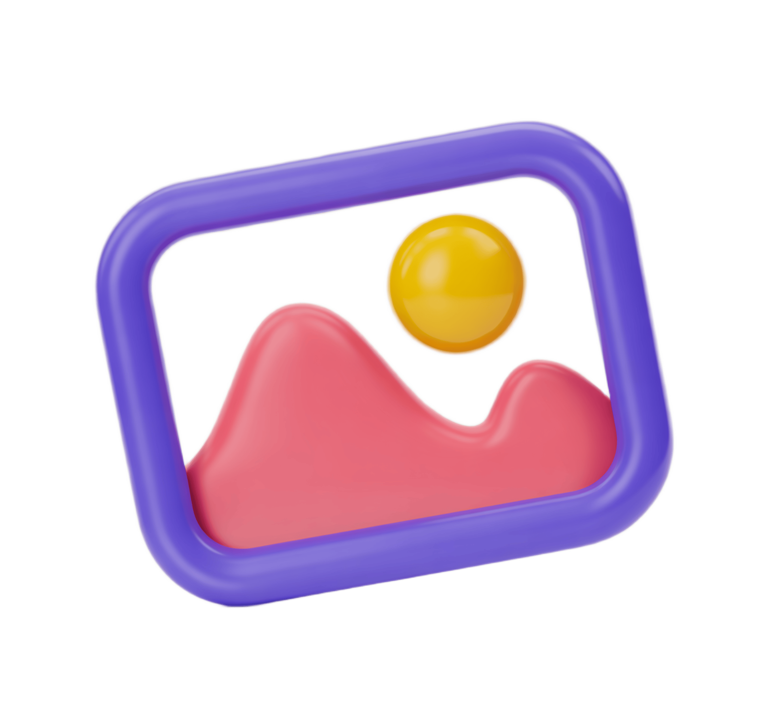 Colorful 3d camera icon with yellow ball and pink silhouette for graphic design projects PNG - transparent background