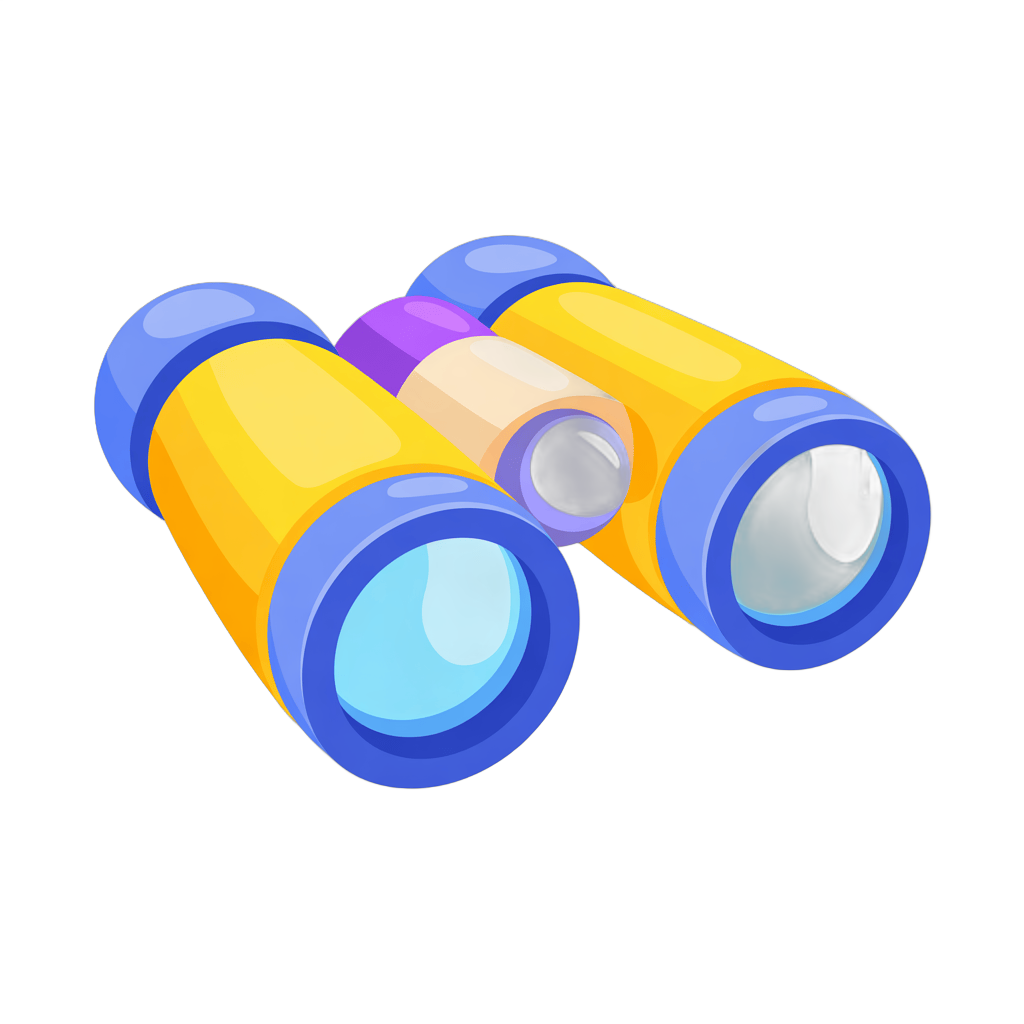 Colorful cartoon binoculars toy for kids educational play and outdoor adventure activities PNG - transparent background