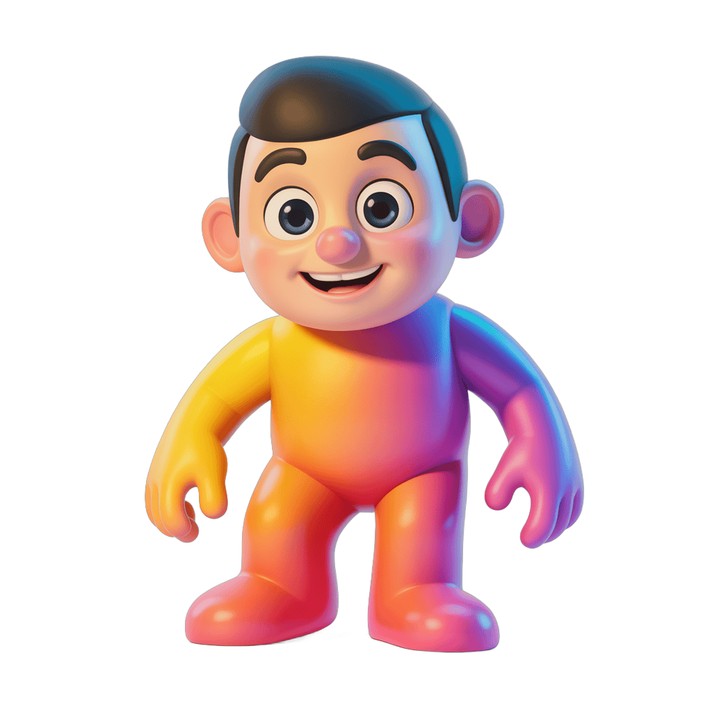 Colorful cartoon boy character standing isolated transparent background PNG - transparent background