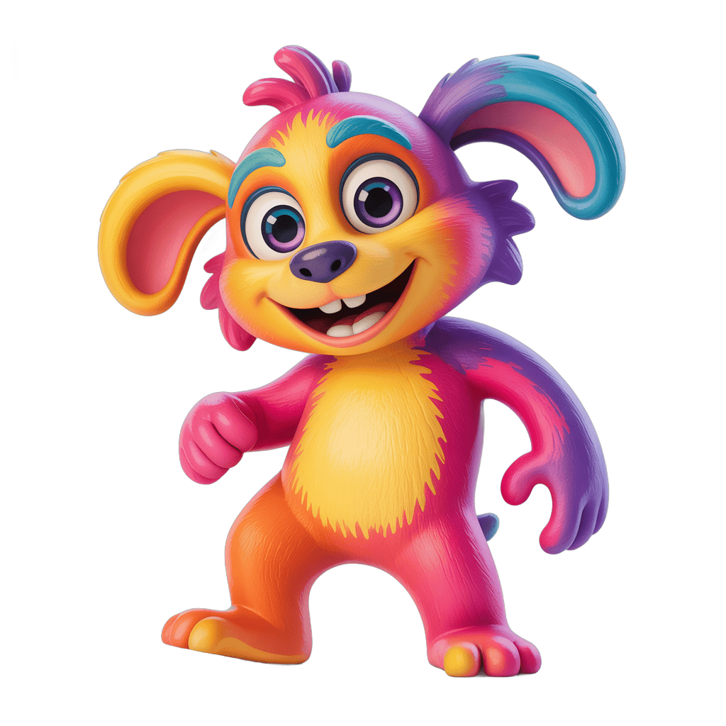 Colorful cartoon character standing cheerfully for children's illustrations and animations PNG - transparent background