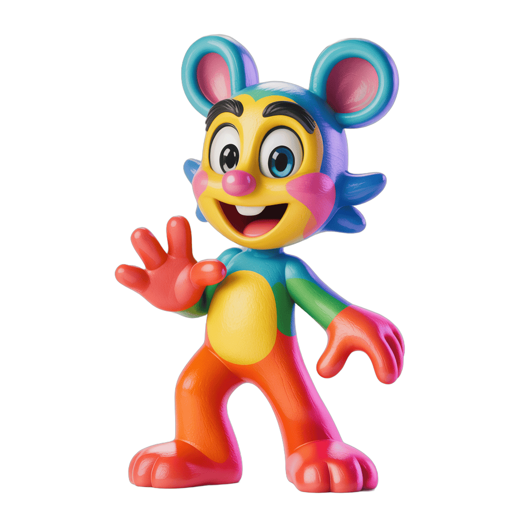 Colorful cartoon character waving isolated transparent background clipart PNG - transparent background