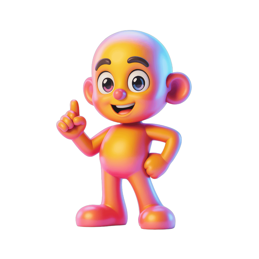 Colorful cartoon monkey character giving thumbs up isolated transparent background PNG - transparent background