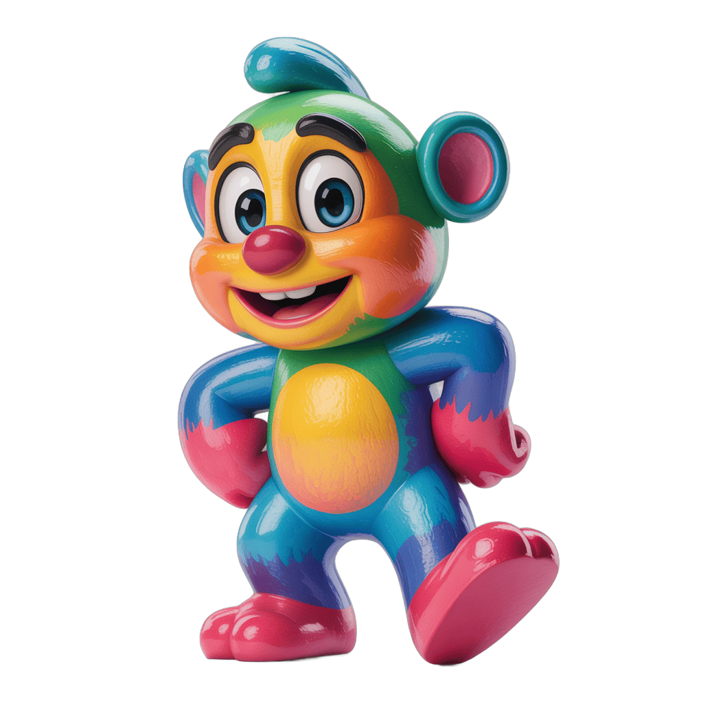 Colorful cartoon monkey character running isolated transparent background clipart PNG - transparent background