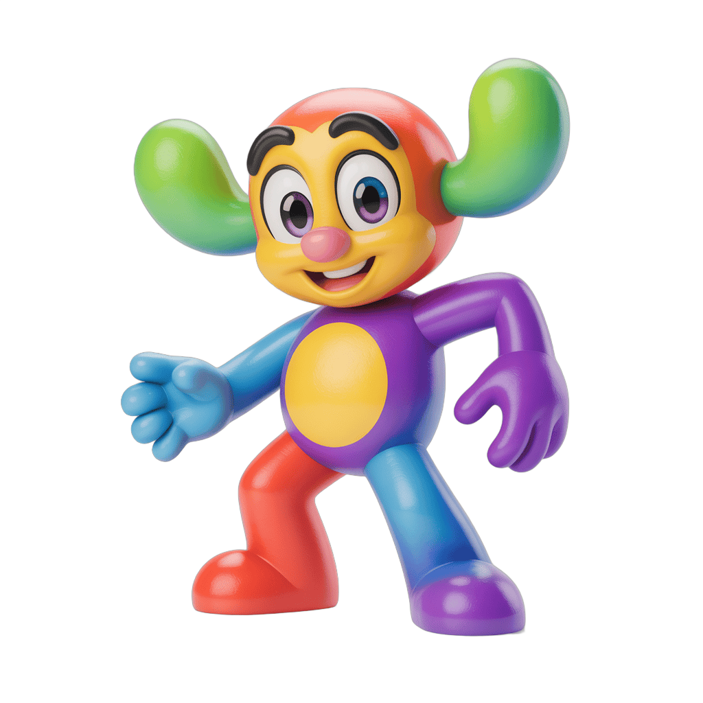 Colorful cartoon monkey character waving cheerfully for children illustrations PNG - transparent background