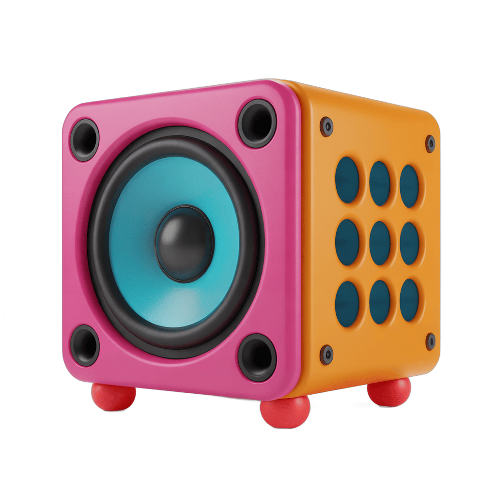 Colorful cartoon speaker clipart for kids educational and creative projects PNG - transparent background