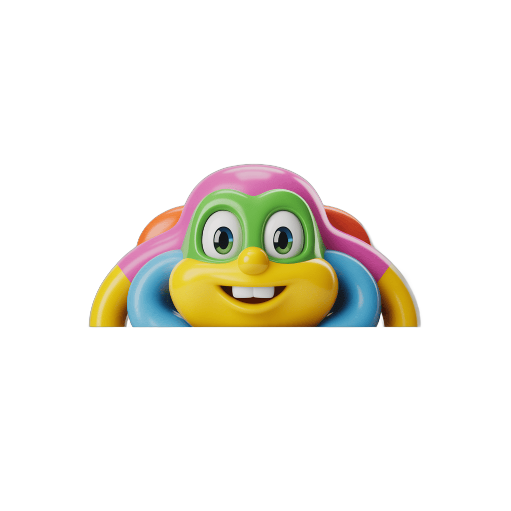 Colorful cartoon turtle character with big eyes and smile for kids educational materials PNG - transparent background