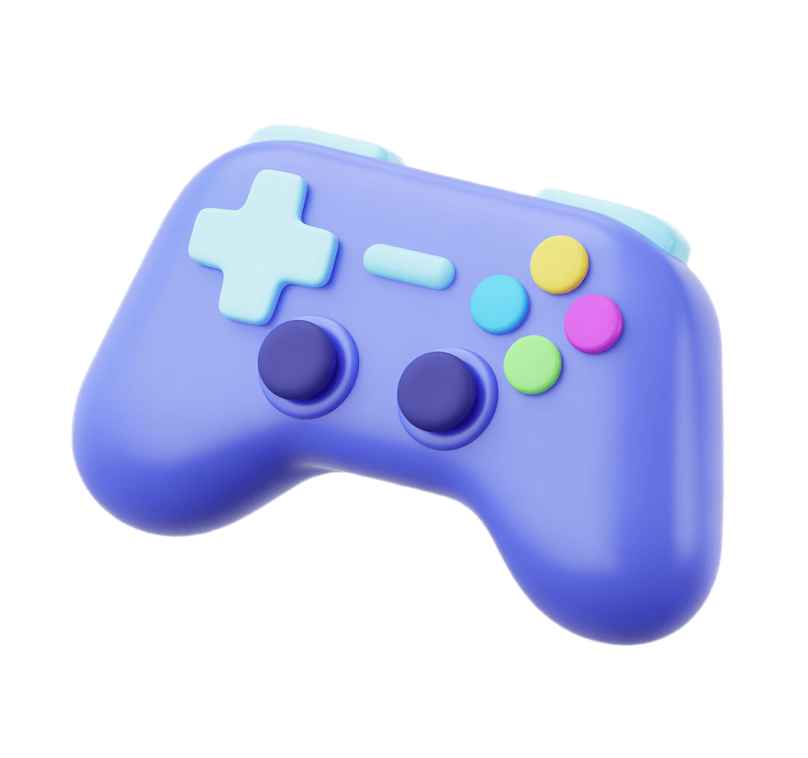 Colorful isolated game controller clipart for gaming graphics and digital illustrations PNG - transparent background