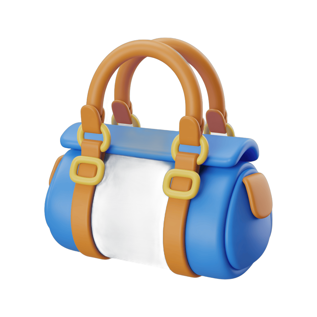 Cute cartoon crossbody bag with leather handles and buckles for women's casual daily use PNG - transparent background
