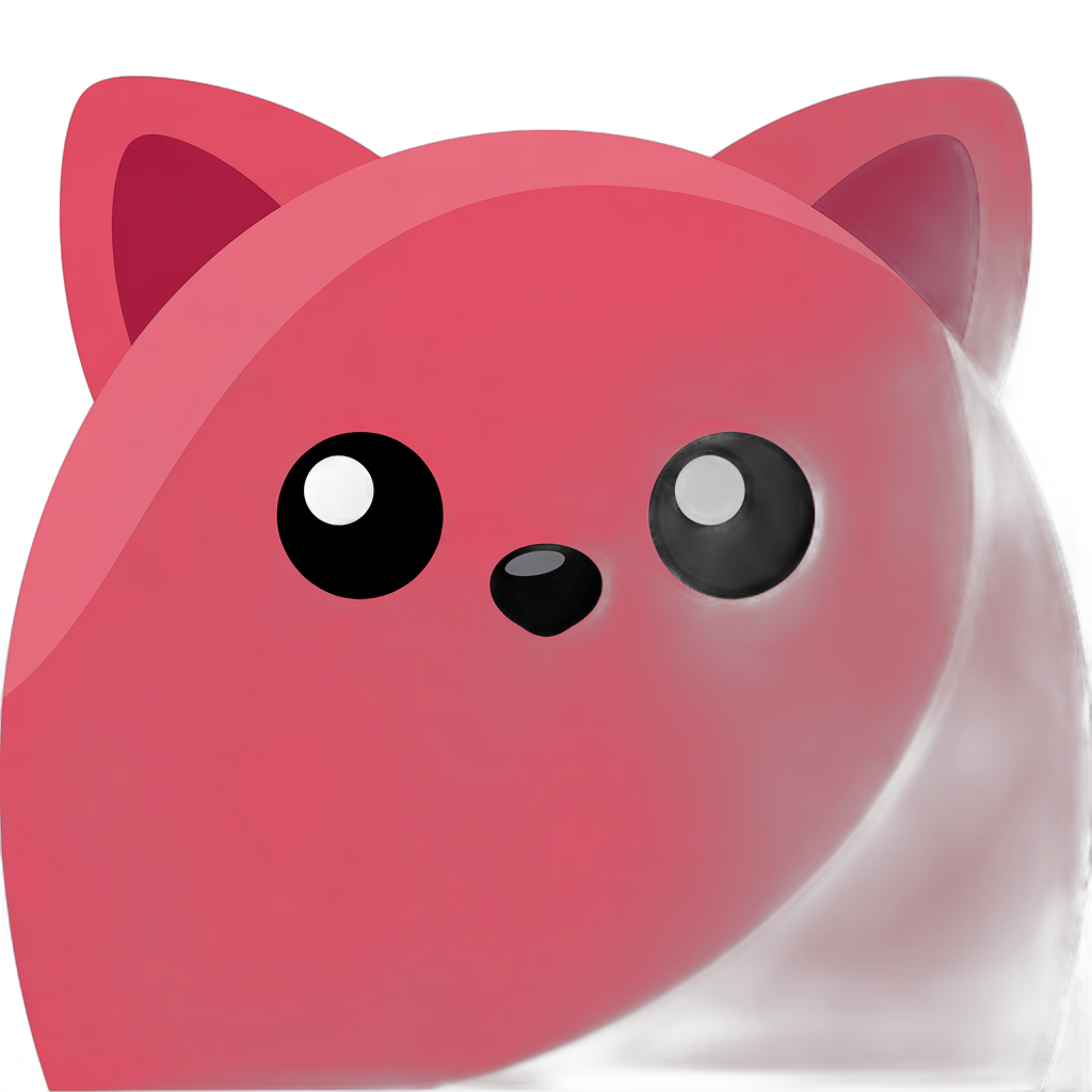 Cute cartoon pink cat face clipart isolated on transparent background for digital design projects PNG - transparent background