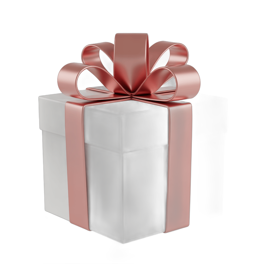 Elegant gift box with pink ribbon bow for weddings anniversary celebrations PNG - transparent background