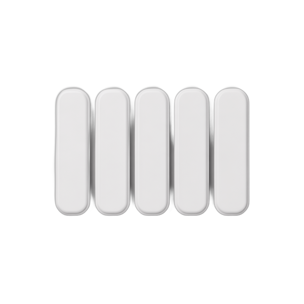 Five vertical gray cylindrical graphic elements for modern design and branding layouts PNG - transparent background