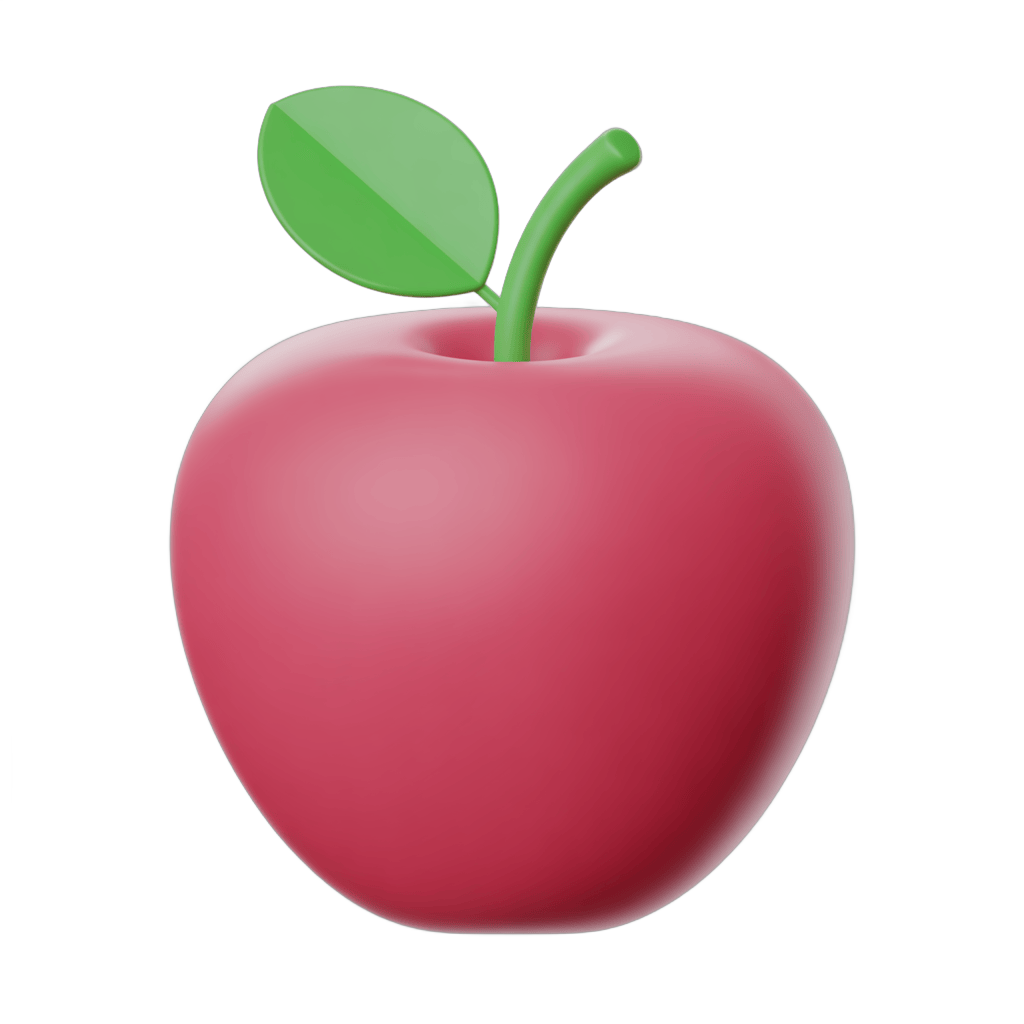 Fresh red apple clipart isolated on transparent background for food graphics and marketing designs PNG - transparent background
