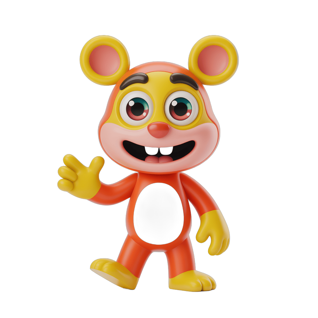 Friendly cartoon character waving isolated transparent background clipart PNG - transparent background