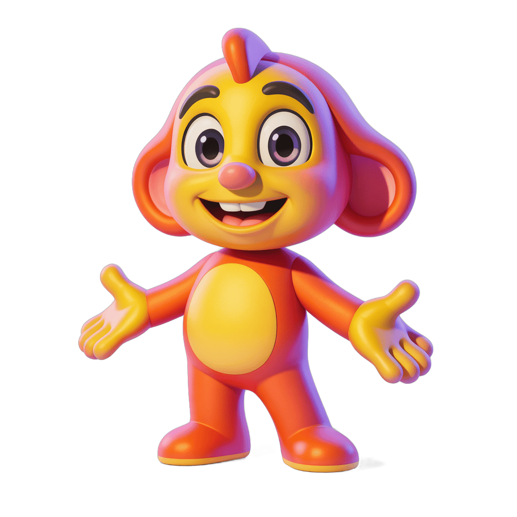 Friendly cartoon monkey character waving arms for cheerful illustrations PNG - transparent background
