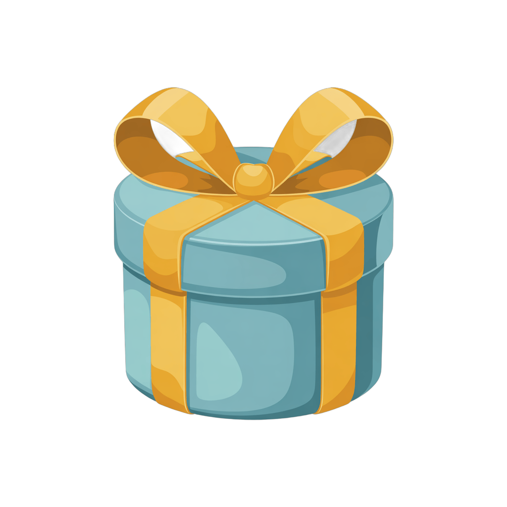 Gift box with golden ribbon for birthday celebration presentation design PNG - transparent background