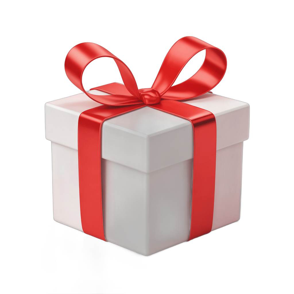 Gift box with red ribbon for holiday presents and special occasions celebration PNG - transparent background