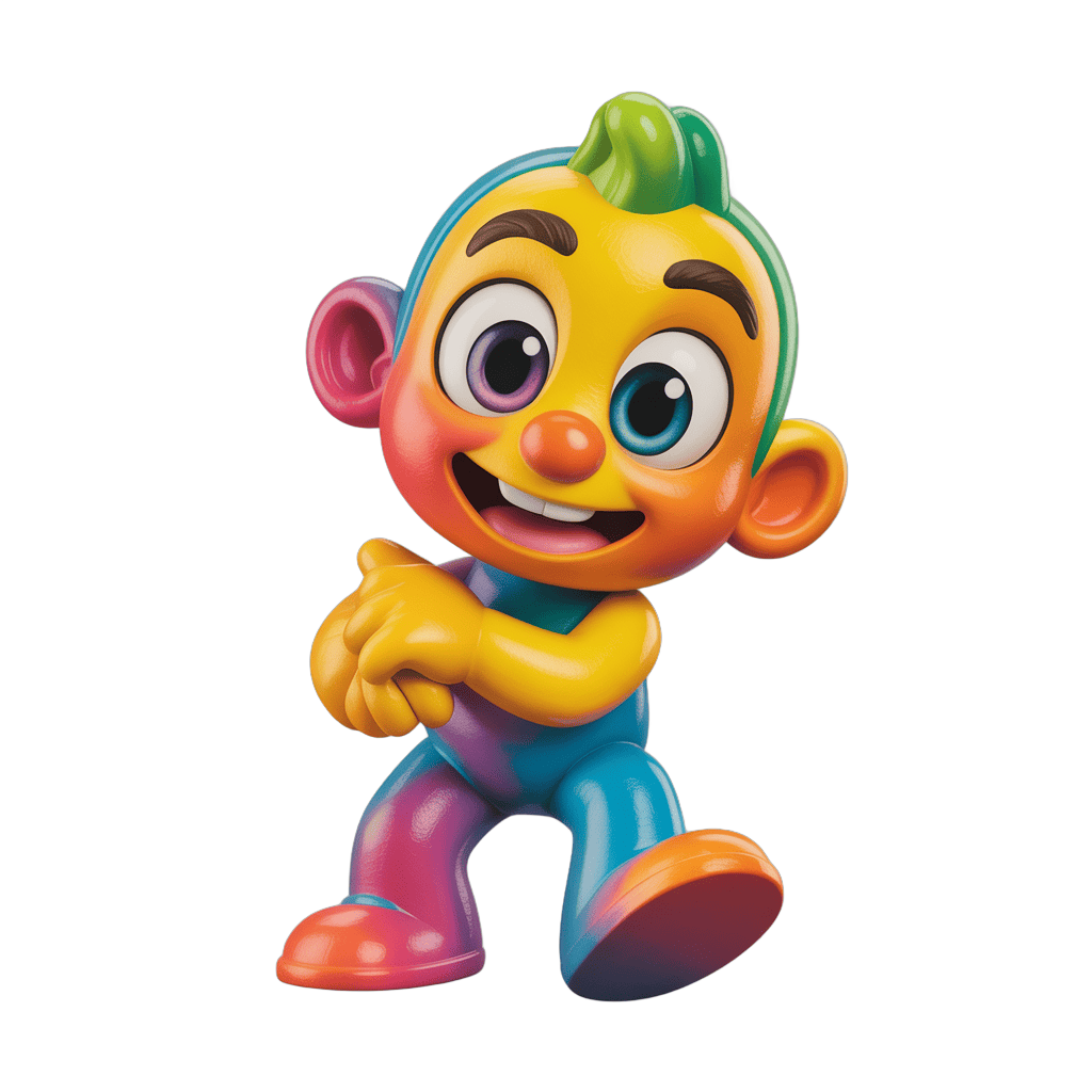 Happy cartoon boy character running with arms crossed isolated transparent background PNG - transparent background